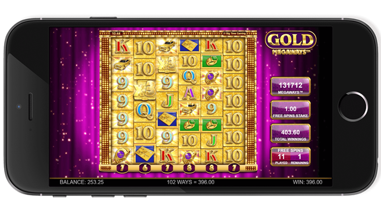 Putaran gratis slot seluler Gold Megaways