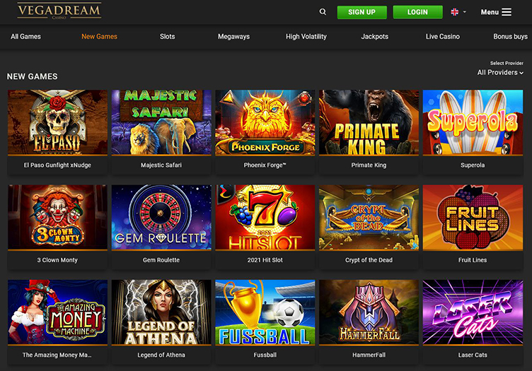 Vegadream Casino new games