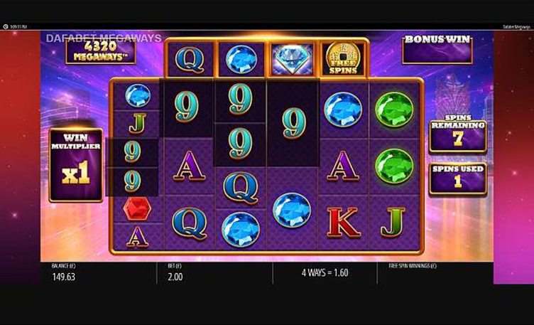 Dafabet Megaways free spins