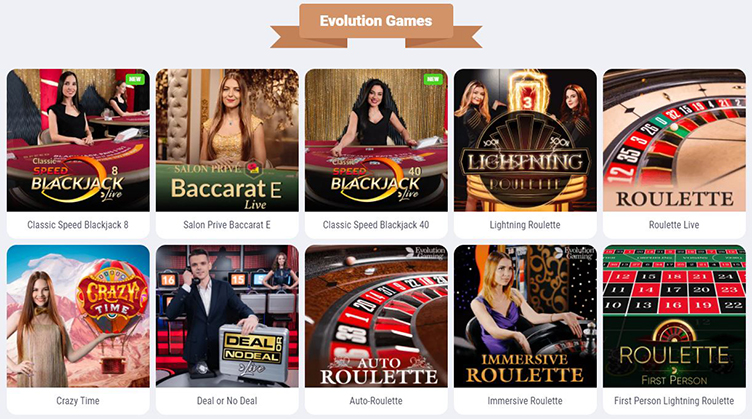 Live casino Evolution Gaming