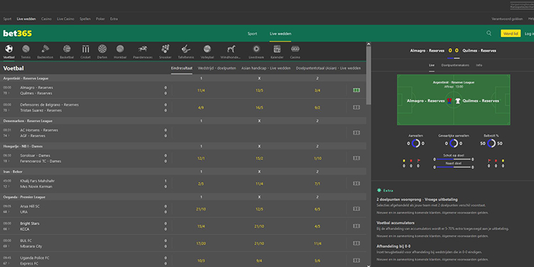 Bet365 live wedden