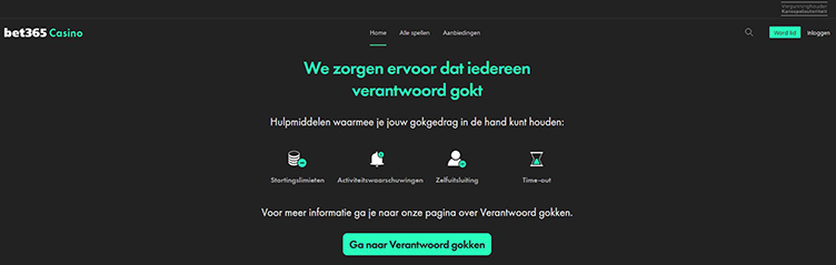 Bet365 verantwoord gokken