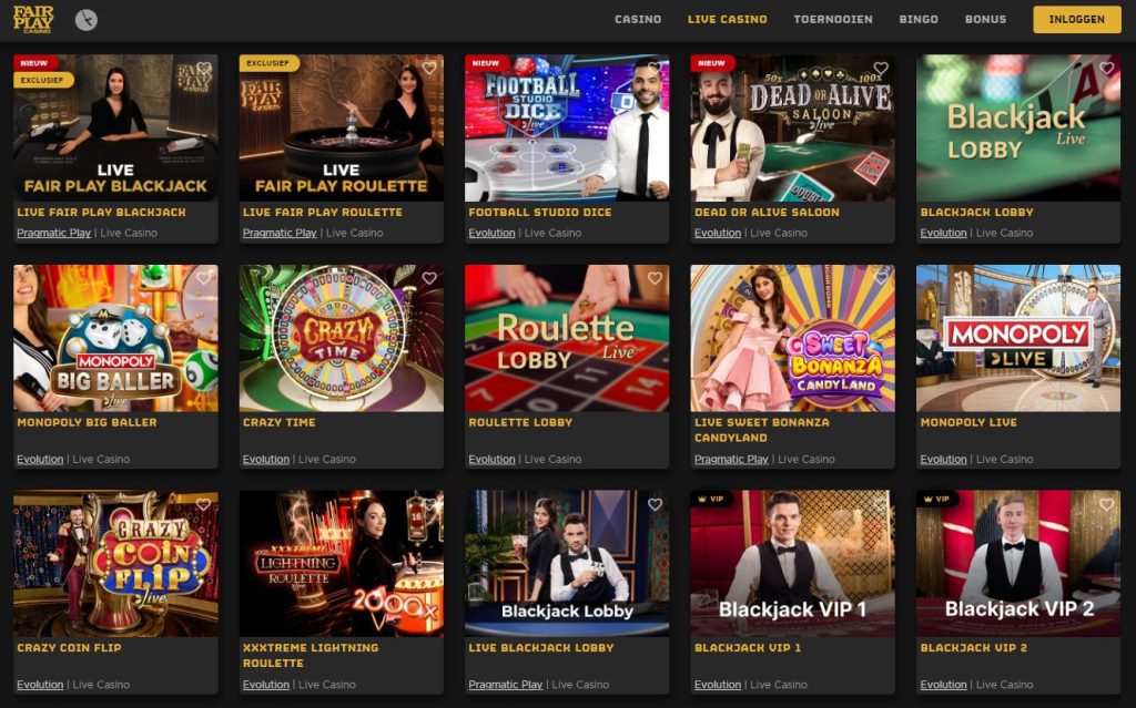 Fair Play Casino live casino spellen