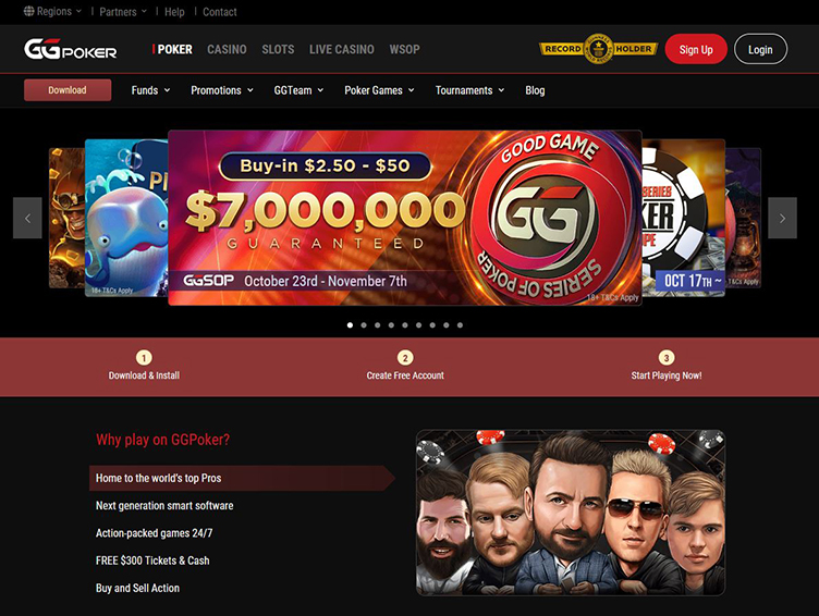 GGPoker hoofdpagina