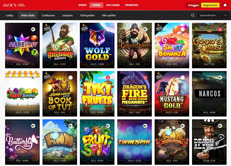 Jack's Online Casino videoslots