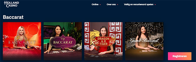 Holland Casino Online baccarat live