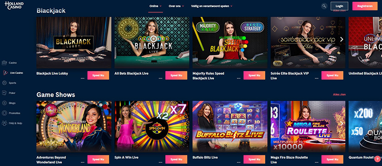 Holland Casino Online live casinospellen