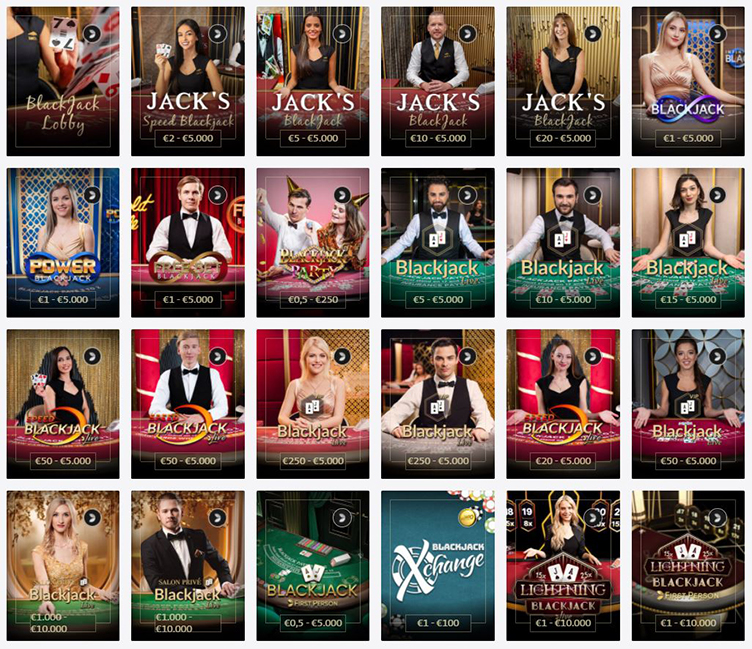 Jack's Online Casino blackjack live