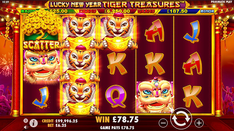 Lucky New Year Tiger Treasures videoslot wild