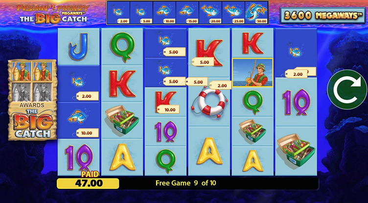 Fishin' Frenzy the Big Catch Megaways videoslot free spins