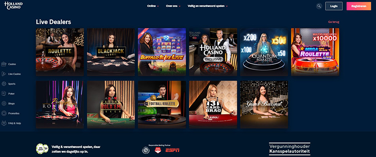 Holland Casino Online live dealers