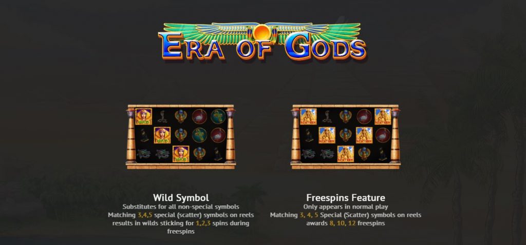 Era of Gods wild and free spin symbols