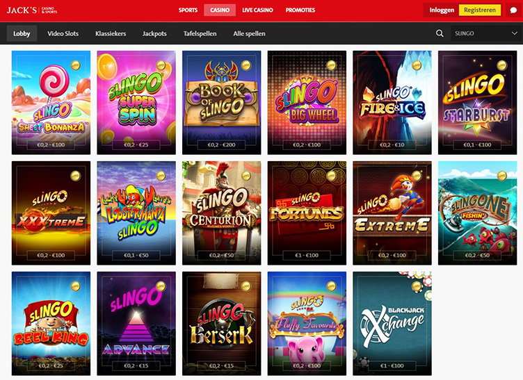 Jack's Online Casino slingo spellen