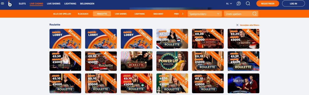 Betnation live roulette spellen