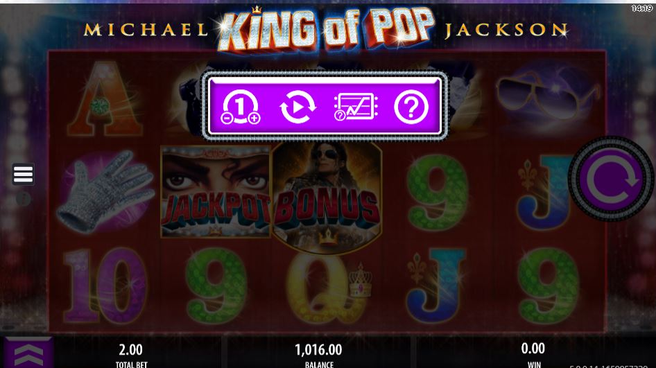 Michael Jackson King of Pop hoofdmenu