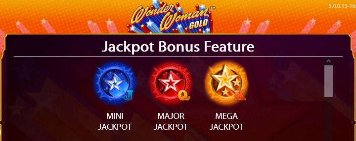 Wonder Woman Gold jackpot bonus feature