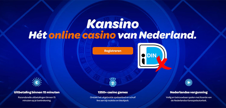 Kansino registreren zonder iDIN