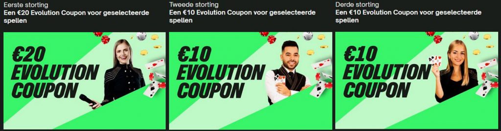ComeOn! Casino welkomstbonus Evoltion coupons