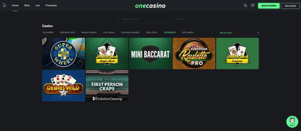 OneCasino tafelspellen