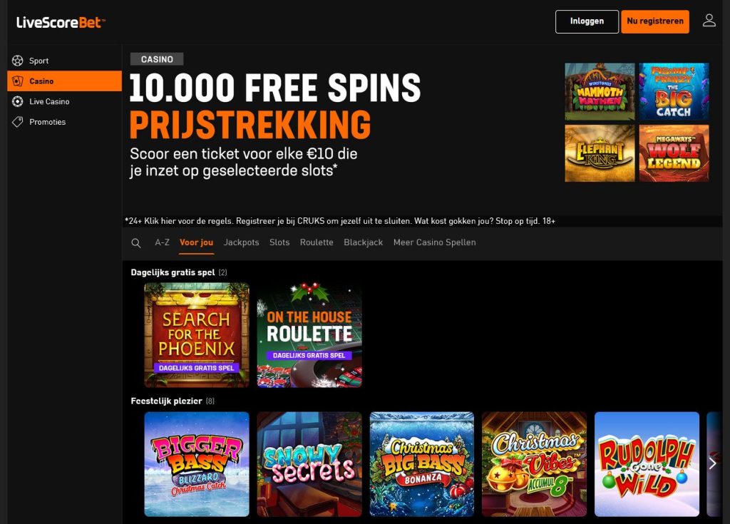 LiveScore Bet casino spellen