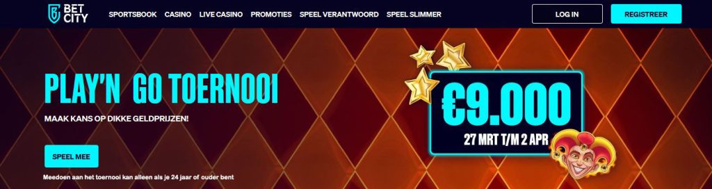 Pendaftaran turnamen BetCity Play'n GO