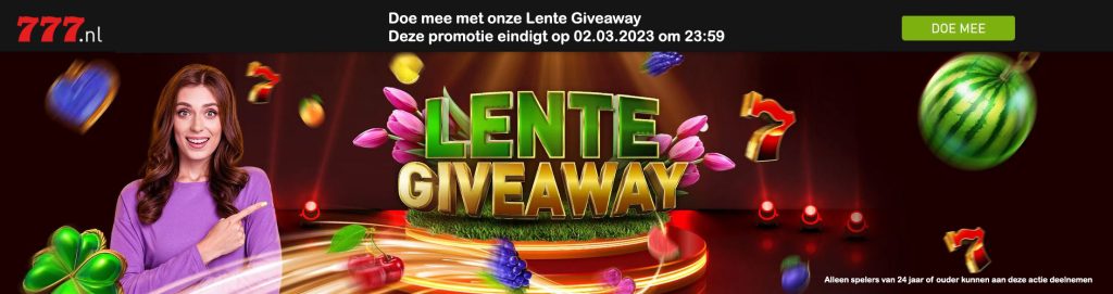 Casino777 Lente Giveaway registreren