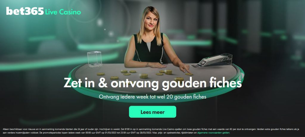 bet365 Gouden Fiches actie registratie