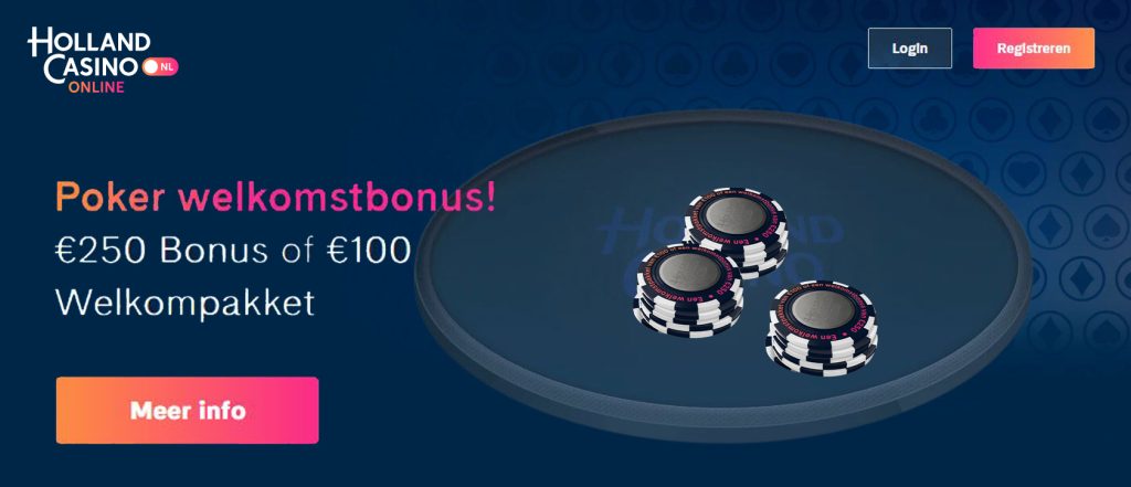 Holland Casino Online welkomstbonus live poker