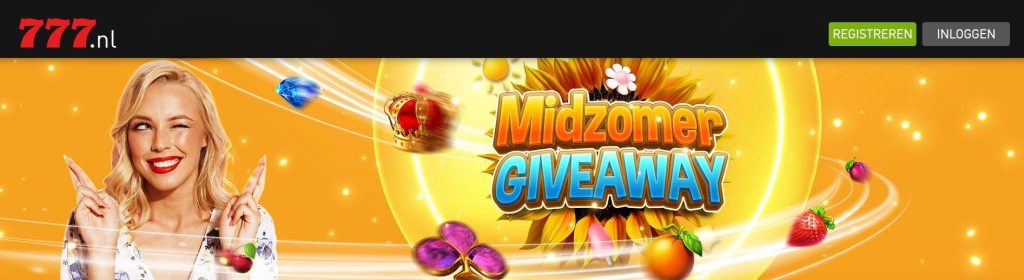 Casino777 Midzomer giveaway registratie