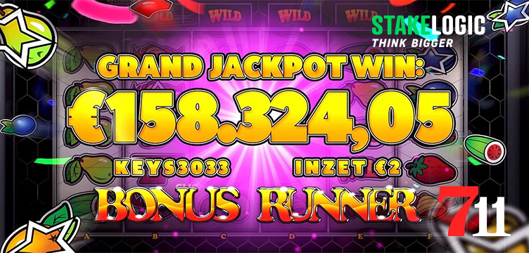 Grand Jackpot win Bonus Runner Spin to Win Stakelogic nieuws