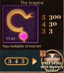 Sceptre of Cleo wild en free spins symbolen