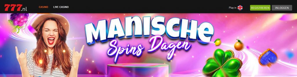 Casino777 Manische Spins Dagen inlog