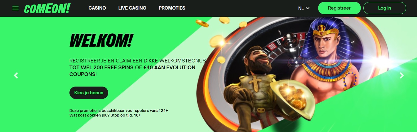 comeon casino nieuwe website