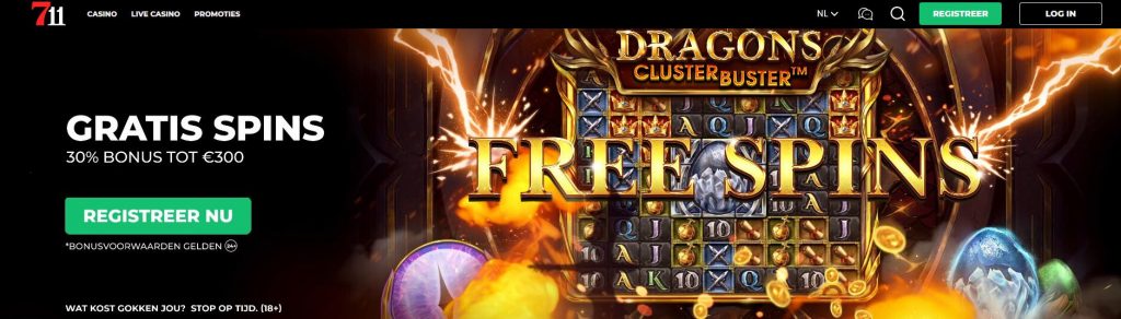 711 Casino Dragons Cluster Buster gratis spins inlog