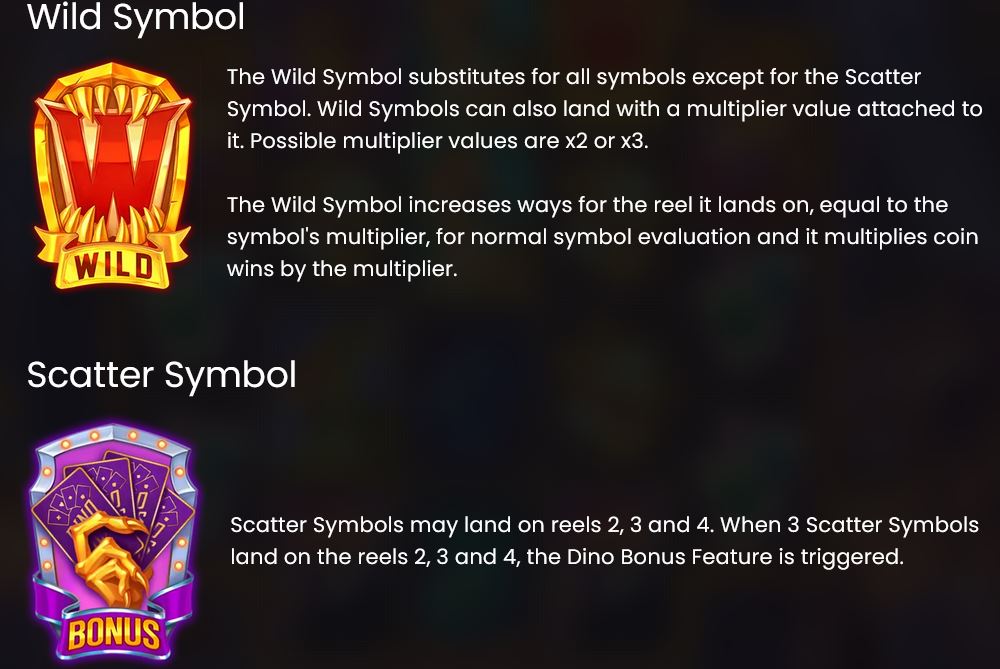 Dinopolis wild en scatter symbolen