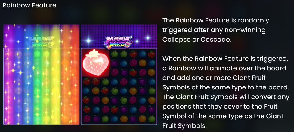 Jammin' Jars rainbow feature
