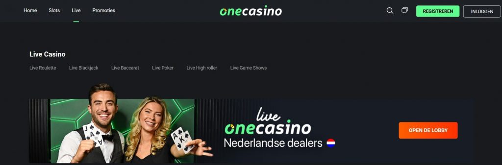 OneCasino Stakelogic Chroma Key Studio live inlog