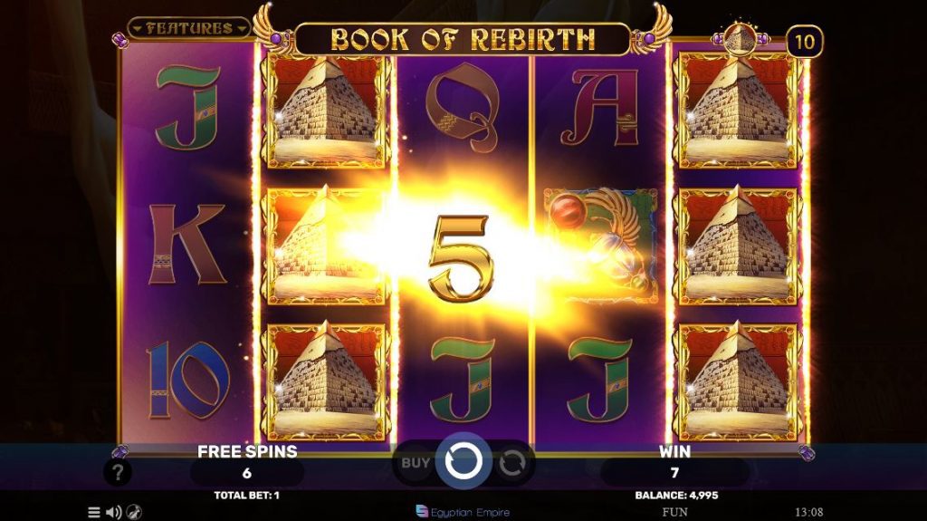 Book of Rebirth videoslot free spins feature expanding symbool