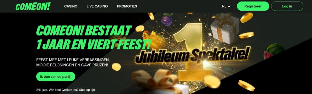 ComeOn! Casino jubileum feest inlog