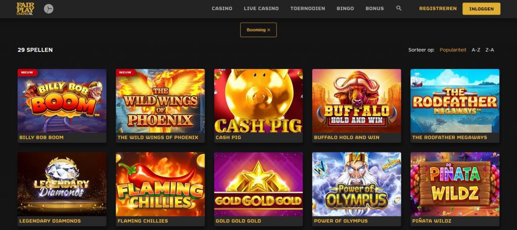 Fair Play Casino Booming Games inlog