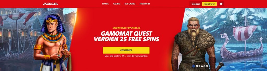 Jacks.nl Gamomat Quest gratis spins inlog