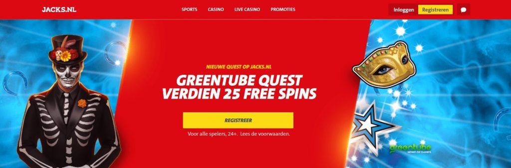 Jacks.nl Greentube Quest free spins inlog