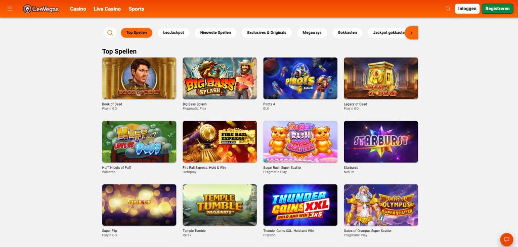 LeoVegas top spellen