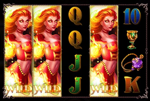 Queen of Fire free spins stacked wilds