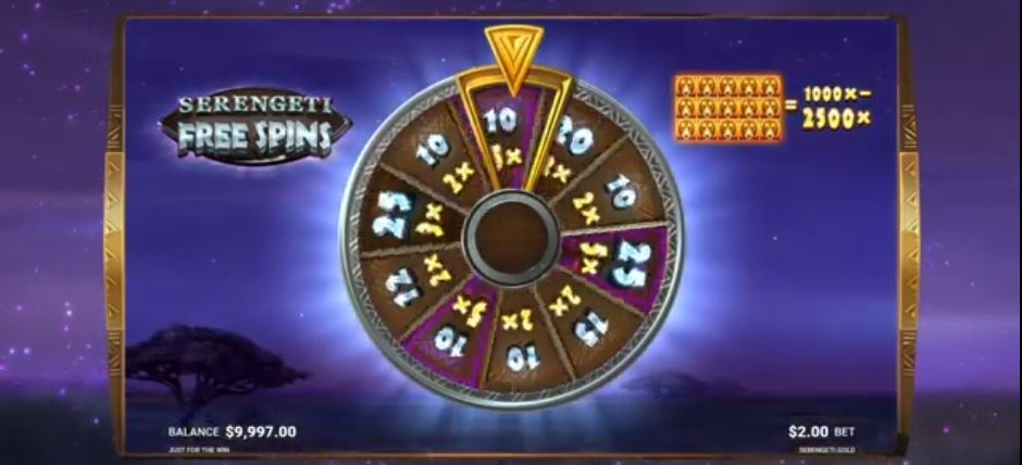 Serengeti Gold bonus wheel