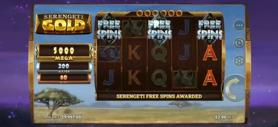 Serengeti Gold videoslot free spins