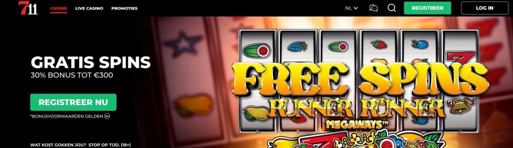 711 Casino Gratis Spins Runner Runner Megaways inlog