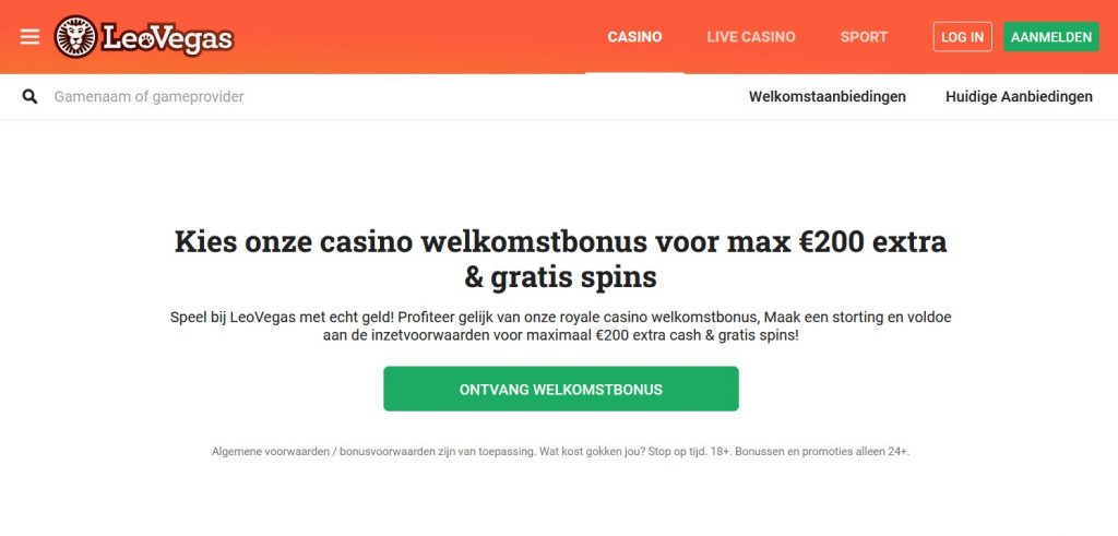 LeoVegas casino welkomstbonus