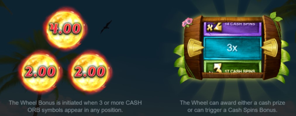 Maui Millions cash orbs wheel bonus