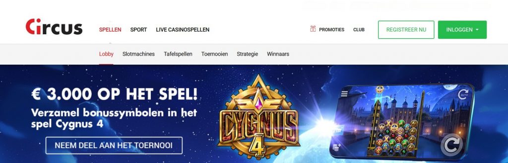 Circus Casino Cygnus 4 Toernooi inlog